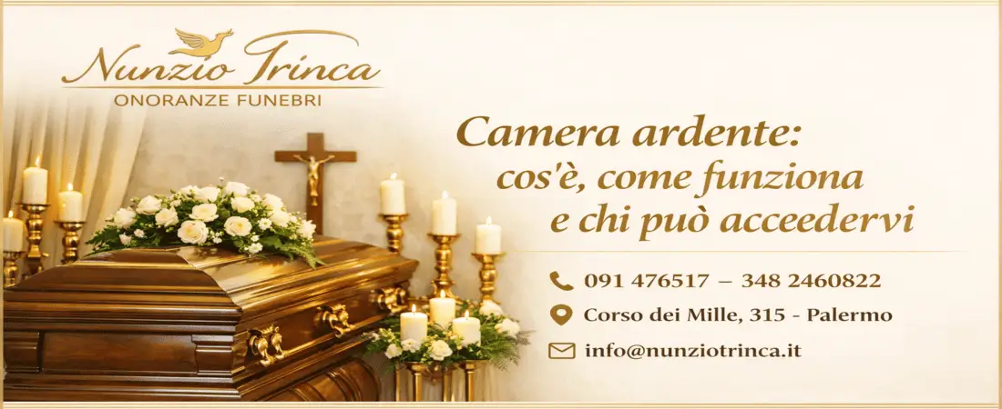 La camera ardente è il luogo del commiato, dove la salma viene esposta prima del funerale.