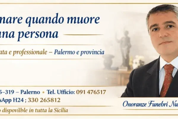 Servizi funebri completi e reperibilità H24. Onoranze Funebri Nunzio Trinca, Palermo.