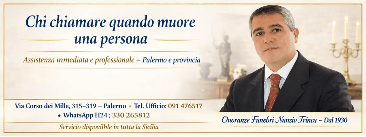 Servizi funebri completi e reperibilità H24. Onoranze Funebri Nunzio Trinca, Palermo.