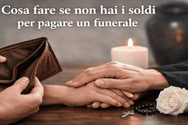 Persona che cerca soluzioni economiche per un funerale senza budget