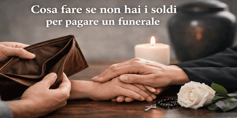 Persona che cerca soluzioni economiche per un funerale senza budget