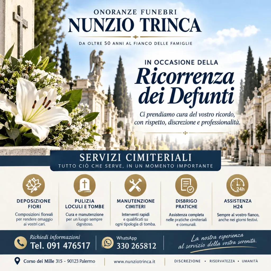 Nuovo Servizio Cimiteriale a Palermo: Cura Tombe per la Ricorrenza dei Defunti