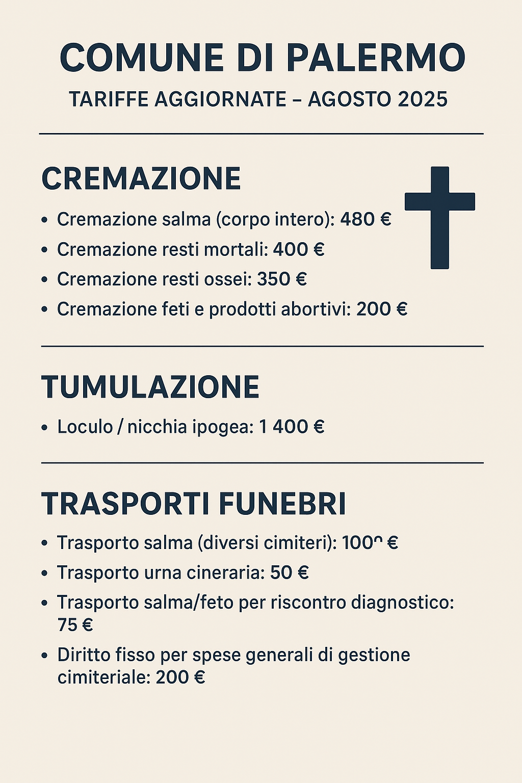 servizi funebri/cimiteriali comune di palermo